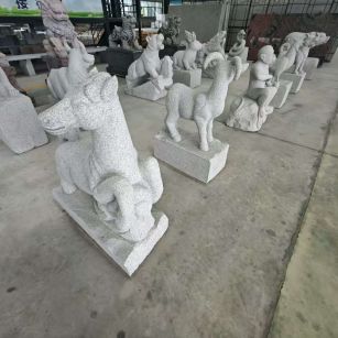 咸宁芝麻白雕刻 十二生肖 异形雕刻