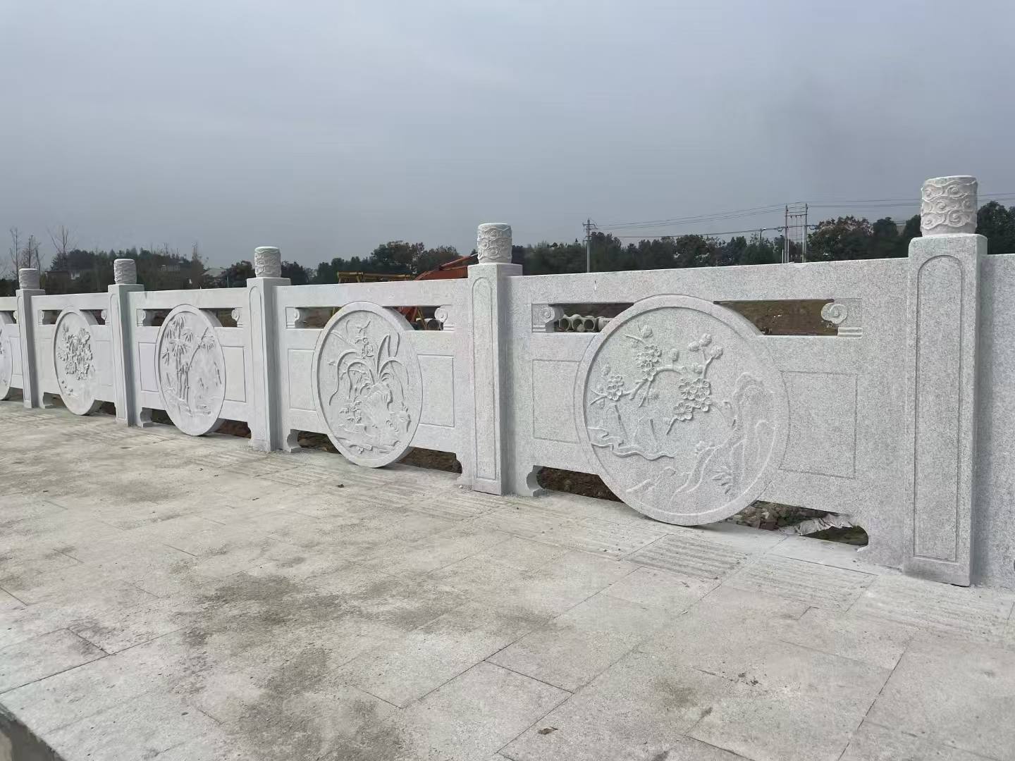 咸宁芝麻白河道栏杆 石材栏杆